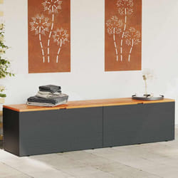 Vidaxl - Contenitore Giardino Nero 220x50x54cm Polyrattan e Legno Acacia