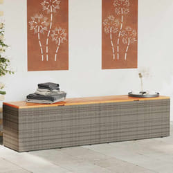 Contenitore Giardino Grigio 220x50x54cm Polyrattan Legno Acacia - Vidaxl