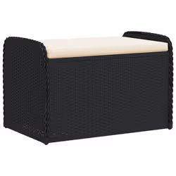 Cassapanca con Cuscino Nera 80x51x52 cm in Polyrattancod mxl 88039 - Vista aggiuntiva 2