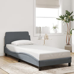 vidaXL Giroletto senza Materasso Grigio Scuro 80x200 cm Velluto