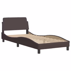 vidaXL Giroletto senza Materasso Marrone Scuro 90x190 cm Tessuto - Vista aggiuntiva 3