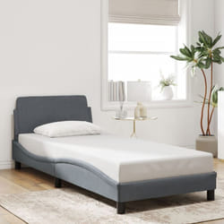Giroletto con Testiera Grigio Scuro 90x190 cm in Velluto Vidaxl 82958