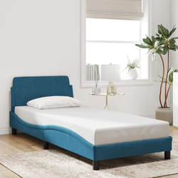 Giroletto con Testiera Blu 90x190 cm in Velluto Vidaxl 31503