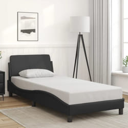 Giroletto con Testiera Nero 90x200 cm in Similpelle Vidaxl 21324