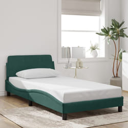 Giroletto con Testiera Verde Scuro 100x200 cm in Velluto Vidaxl 75627