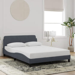 Giroletto con Testiera Grigio Scuro 140x190 cm in Velluto Vidaxl 72944