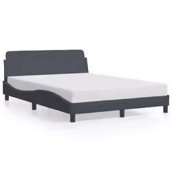 Giroletto con Testiera Grigio Scuro 140x200 cm in Vellutocod mxl 114262 - Vista aggiuntiva 2