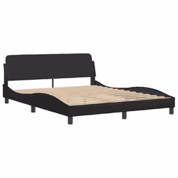 vidaXL Giroletto con Testiera Nero 160x200 cm in Similpelle - Vista aggiuntiva 3