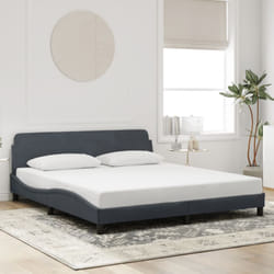 Giroletto con Testiera Grigio Scuro 180x200 cm in Velluto Vidaxl 67712