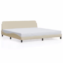 vidaXL Giroletto senza Materasso Crema 200x200 cm in Tessuto - Vista aggiuntiva 2