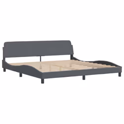 vidaXL Giroletto senza Materasso Grigio Scuro 200x200 cm Velluto - Vista aggiuntiva 3