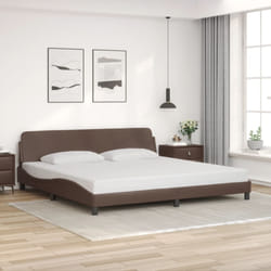 Giroletto con Testiera Marrone 200x200 cm in Similpellecod mxl 113848