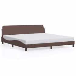 Giroletto con Testiera Marrone 200x200 cm in Similpellecod mxl 113848 - Vista aggiuntiva 2