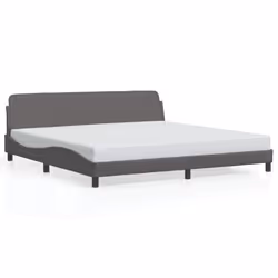 vidaXL Giroletto con Testiera Grigio 200x200 cm in Similpelle - Vista aggiuntiva 2