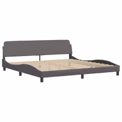 vidaXL Giroletto con Testiera Grigio 200x200 cm in Similpelle - Vista aggiuntiva 3