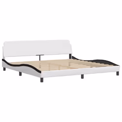 vidaXL Giroletto con Testiera Bianco e Nero 200x200 cm in Similpelle - Vista aggiuntiva 3