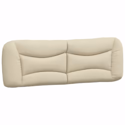 vidaXL Cuscino Testiera Crema 160 cm in Tessuto - Vista aggiuntiva 2