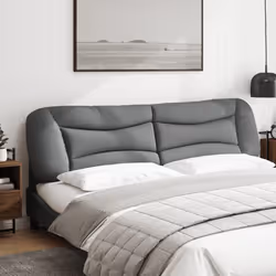 vidaXL Cuscino Testiera Grigio Chiaro 200 cm in Tessuto - Vista aggiuntiva 3