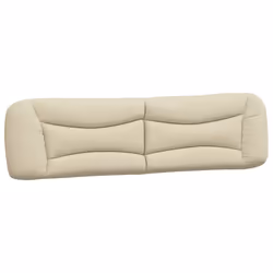 vidaXL Cuscino Testiera Crema 200 cm in Tessuto - Vista aggiuntiva 2