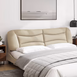 vidaXL Cuscino Testiera Crema 200 cm in Tessuto - Vista aggiuntiva 3