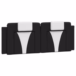 vidaXL Cuscino Testiera Nero e Bianco 120 cm in Similpelle - Vista aggiuntiva 2