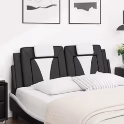vidaXL Cuscino Testiera Nero e Bianco 120 cm in Similpelle - Vista aggiuntiva 3