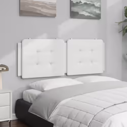 vidaXL Cuscino Testiera Bianco 140 cm in Similpelle - Vista aggiuntiva 3