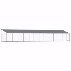 Gabbia Cani con Tetto e Porta Grigia 12x2x2 m Acciaio Zincatocod mxl 134865 - Vista aggiuntiva 2