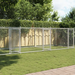 Vidaxl - Gabbia per Cani con Porte Grigia 8x2x1,5 m in Acciaio Zincato
