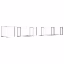 Gabbia per Cani con Porte Grigia 10x2x1,5 m in Acciaio Zincatocod mxl 86884 - Vista aggiuntiva 2
