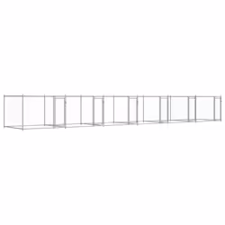 Gabbia per Cani con Porte Grigia 12x2x1,5 m in Acciaio Zincatocod mxl 110869 - Vista aggiuntiva 2