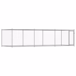 Gabbia per Cani con Porta Grigia 6x2x1,5 m in Acciaio Zincatocod mxl 134867 - Vista aggiuntiva 2