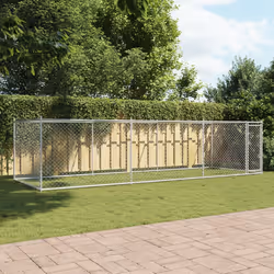 Gabbia per Cani con Porta Grigia 6x2x1,5 m in Acciaio Zincatocod mxl 134867 - Vista aggiuntiva 3