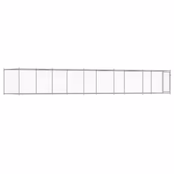 Gabbia per Cani con Porta Grigia 10x2x1,5 m in Acciaio Zincatocod mxl 86885 - Vista aggiuntiva 2
