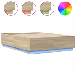 vidaXL Giroletto Luci LED Rovere Sonoma 140x190 cm Legno Multistrato - Vista aggiuntiva 2