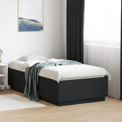 vidaXL Giroletto con Luci LED Nero 90x190 cm in Legno Multistrato