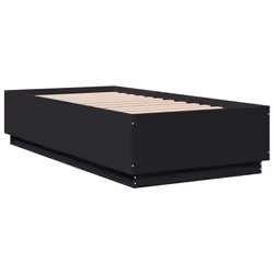 vidaXL Giroletto con Luci LED Nero 90x190 cm in Legno Multistrato - Vista aggiuntiva 3