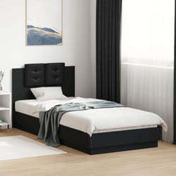 Giroletto con Testiera Nero 100x200 cm in Legno Multistrato Vidaxl 14153