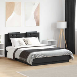 Giroletto con Testiera Nero 120x190 cm in Legno Multistrato vidaXL29372