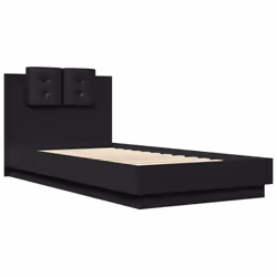 Giroletto con Testiera Nero 90x190 cm in Legno Multistratocod mxl 91034 - Vista aggiuntiva 3
