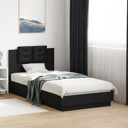 Giroletto con Testiera Nero 75x190 cm in Legno Multistratocod mxl 91035