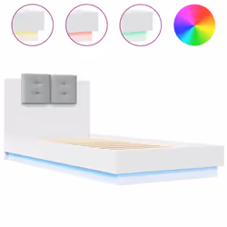 Giroletto con Testiera e LED Bianco 90x200 cmcod mxl 114698 - Vista aggiuntiva 2