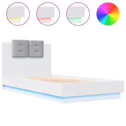 Giroletto con Testiera e LED Bianco 90x190 cmcod mxl 114829 - Vista aggiuntiva 2