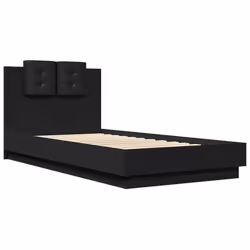 Giroletto con Testiera e LED Nero 75x190 cmcod mxl 114811 - Vista aggiuntiva 3