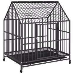 Gabbia per Cani con Ruote Nera in Acciaio Zincatocod mxl 88639 - Vista aggiuntiva 2