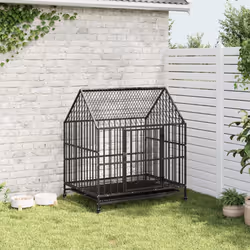 Gabbia per Cani con Ruote Nera in Acciaio Zincatocod mxl 88639 - Vista aggiuntiva 3