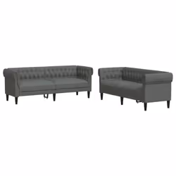 VidaXL 3209192, Grigio, Schiuma, Poliestere, Polywood, Legno, 3 seduta(e), 2,02 m, 74,5 cm