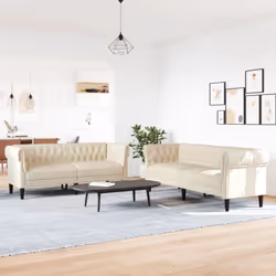 VidaXL 3209207 set di mobili per soggiorno Crema - Vista aggiuntiva 3
