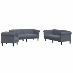 VidaXL 3209210, Grigio, Schiuma, Poliestere, Polywood, Legno, 3 seduta(e), 2,03 m, 77 cm