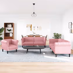 VidaXL 3209212 set di mobili per soggiorno Rosa Legno compensato, Legno - Vista aggiuntiva 3